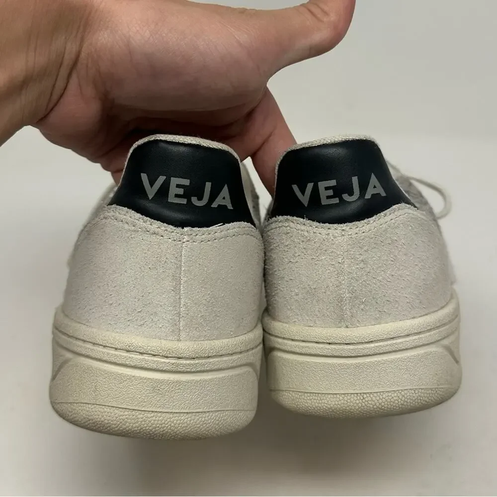 Veja V-10 Flannel Snow Black Sneakers Gray Suede Size 9 Womens Shoes